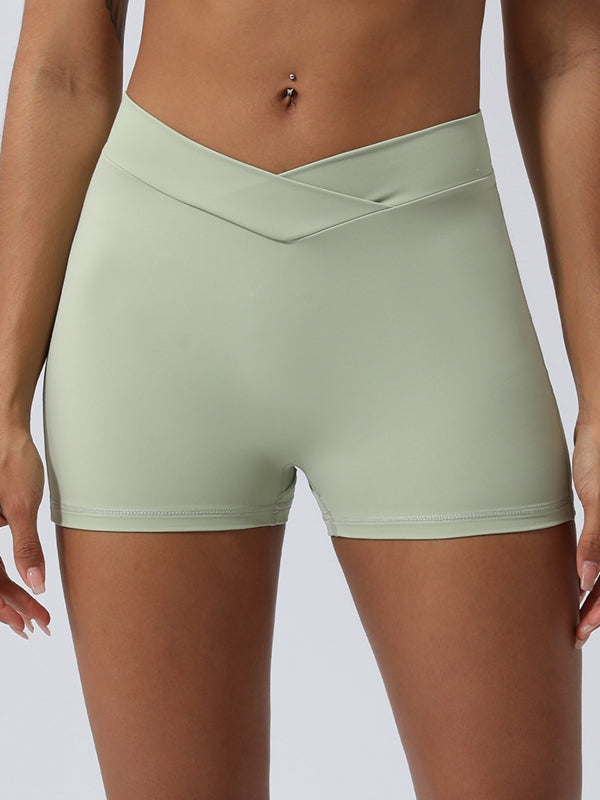ZASUWA Women's V-Shape Waist Scrunch Booty Shorts - High Waist Spandex Gym Shorts for Workout, Yoga & Running - Butt Lifting Leggings for Women