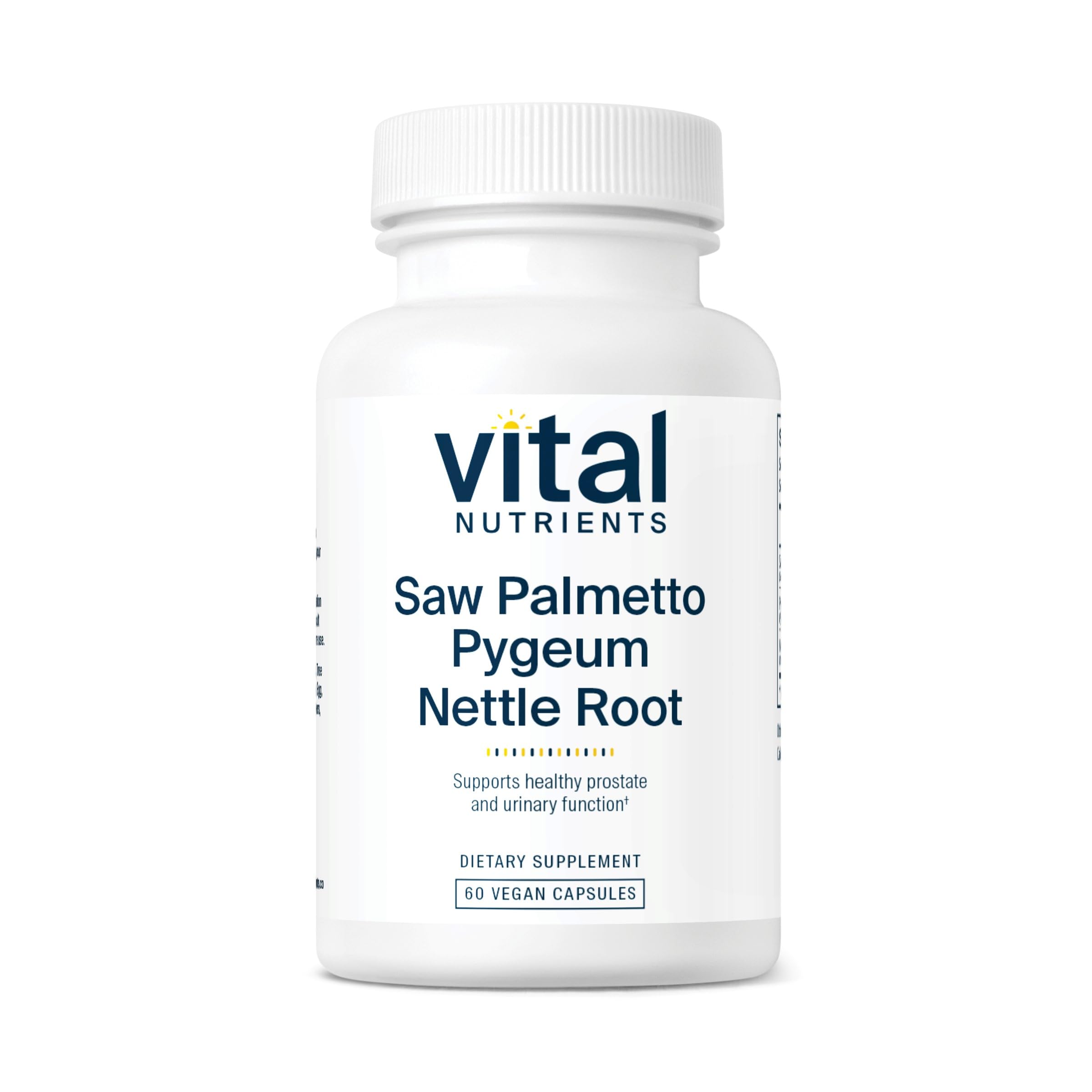 Vital Nutrients Saw Palmetto for Men - Prostate Support with Pygeum & Nettle Root - Vegan, Gluten-Free - 60 Capsules for Daily Wellness