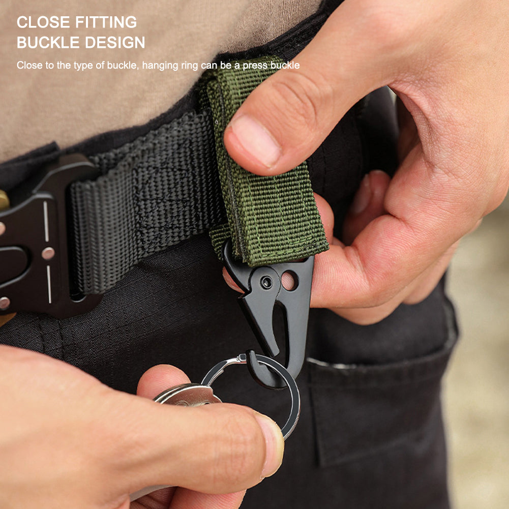 2 Pack Tactical Gear Clips - Heavy Duty Nylon Key Ring Holder & MOLLE Hook Carabiner for Outdoor, Hiking, Camping and EDC Accessories
