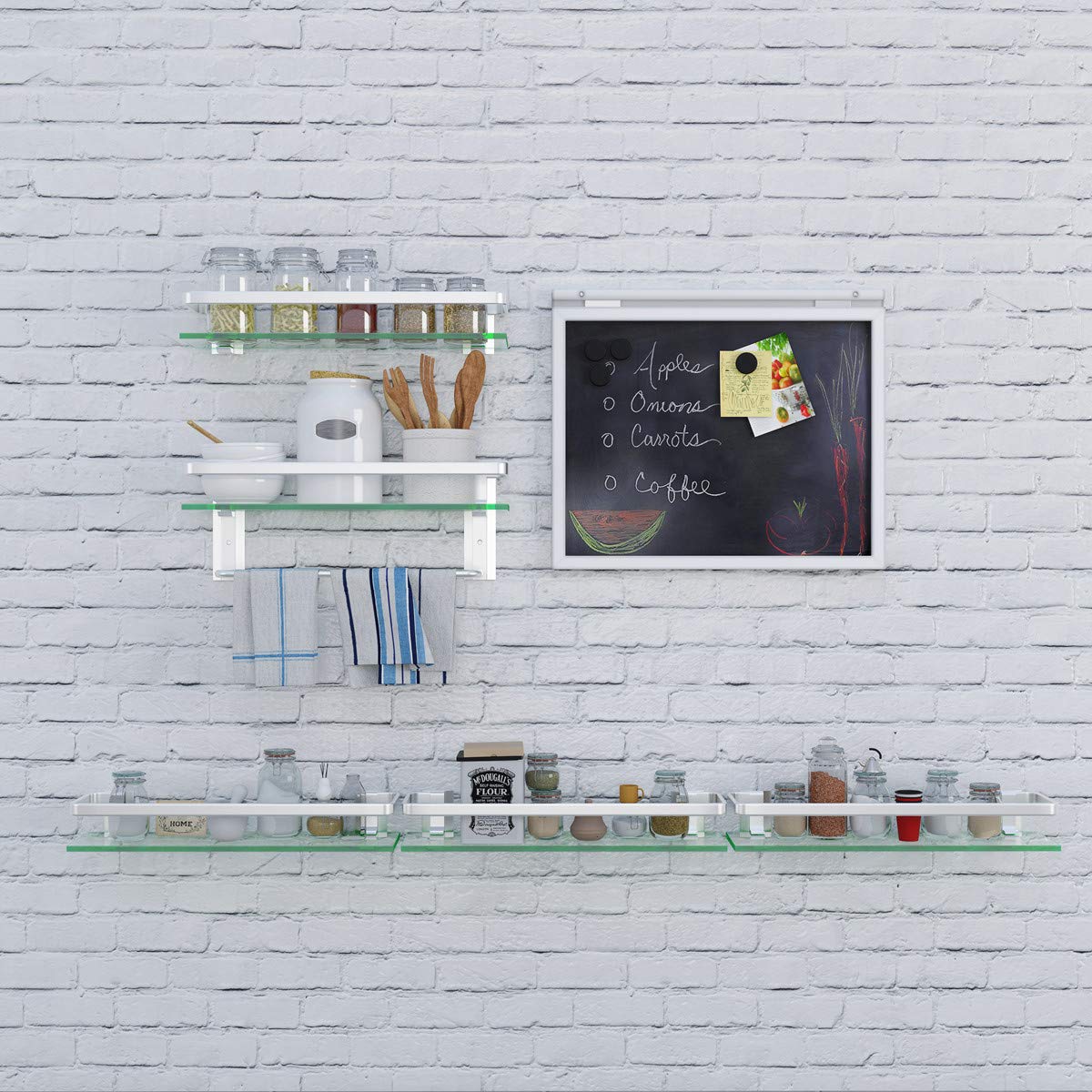 VOLPONE 3-Tier Rustproof Bathroom Glass Wall Shelf - 15.7 Inch Bathroom Organizer with Wall Mount, Silver | Perfect for Shower Storage, Bathroom Decor & Small Space Organization
