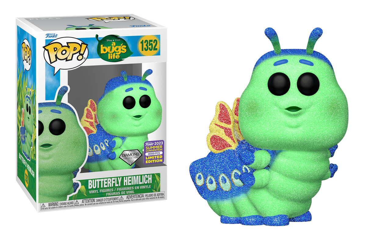 Disney A Bug's Life SDCC Exclusive Diamond Heimlich Pop Vinyl Figure & Loungefly Mini Backpack - Collectible Toy for Fans, Perfect for Comic-Con & Cosplay Events