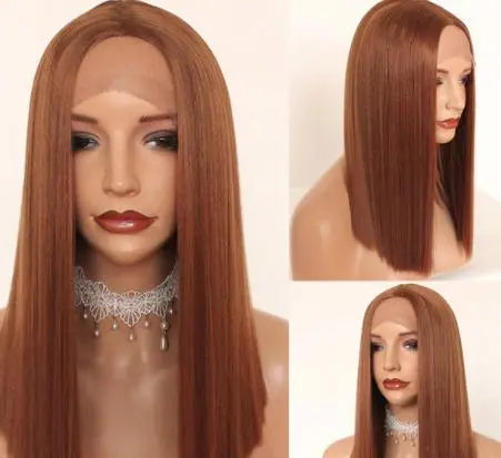 Tammy Blunt Cut Lob Hair Wig - Natural Synthetic Lace Front Wig for Women | Perfect for Cosplay, Daily Wear & Special Occasions