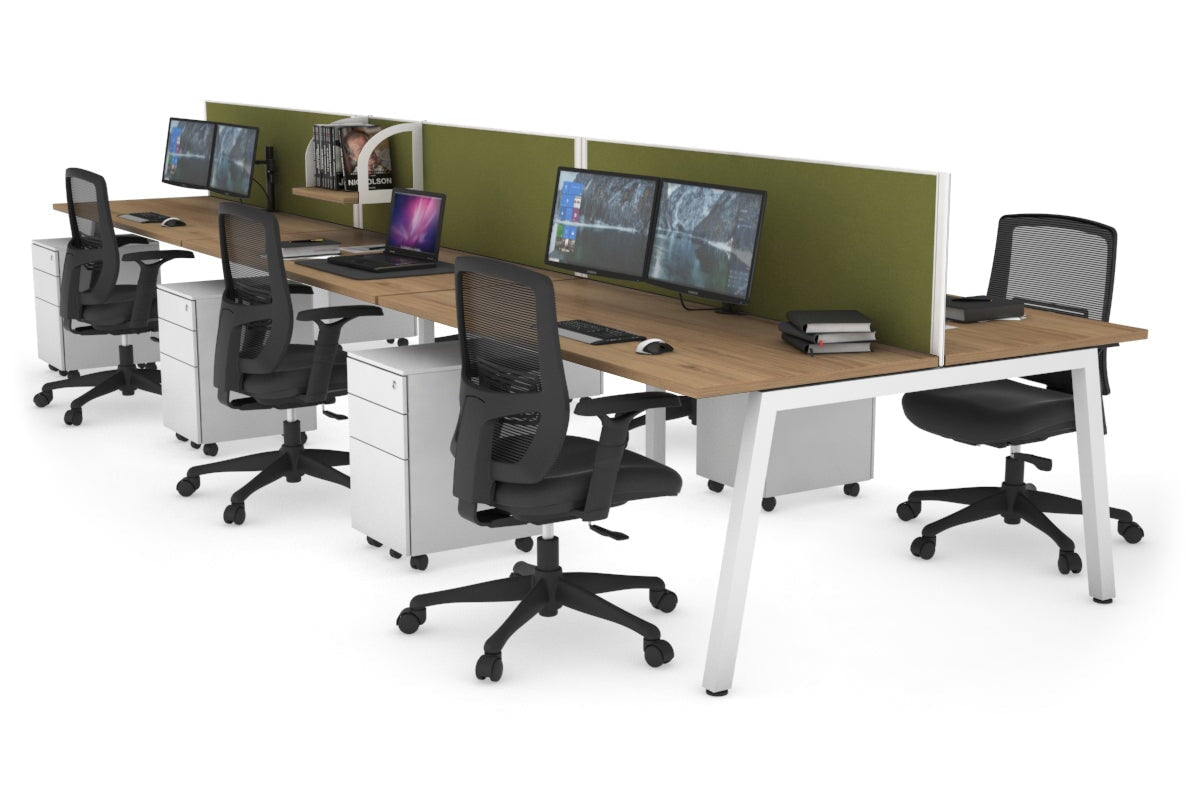 Quadro 6-Person Office Workstation Desk - 1600L x 700W Dimensions - Perfect for Team Collaboration, Conference Rooms & Open Office Spaces