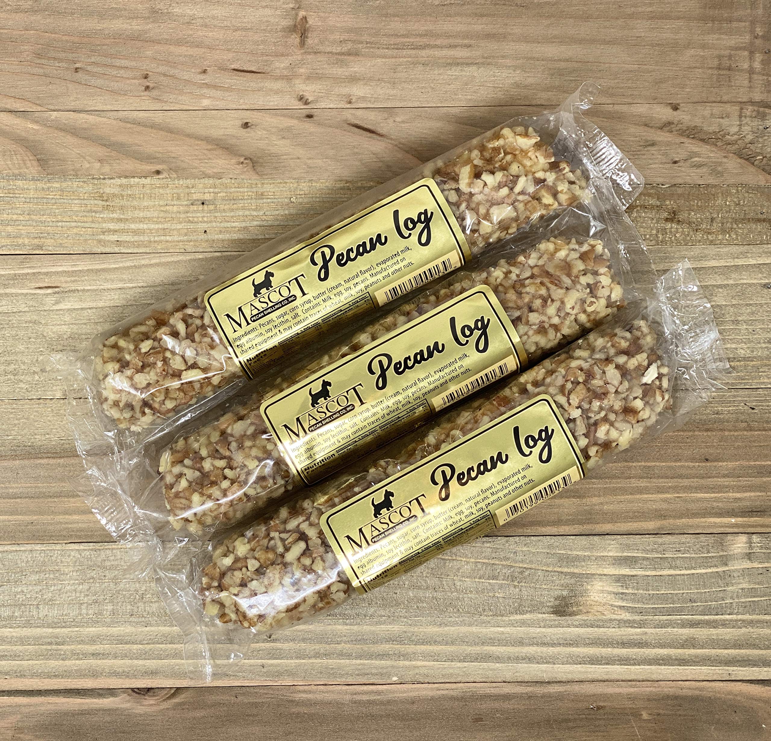 Fresh Georgia Pecan Log Rolls - 3 Individually Wrapped 4 oz Rolls | Natural Nutty Snack for Gifts, Parties & Holiday Treats | Perfect for Christmas, Thanksgiving & Office Snacking