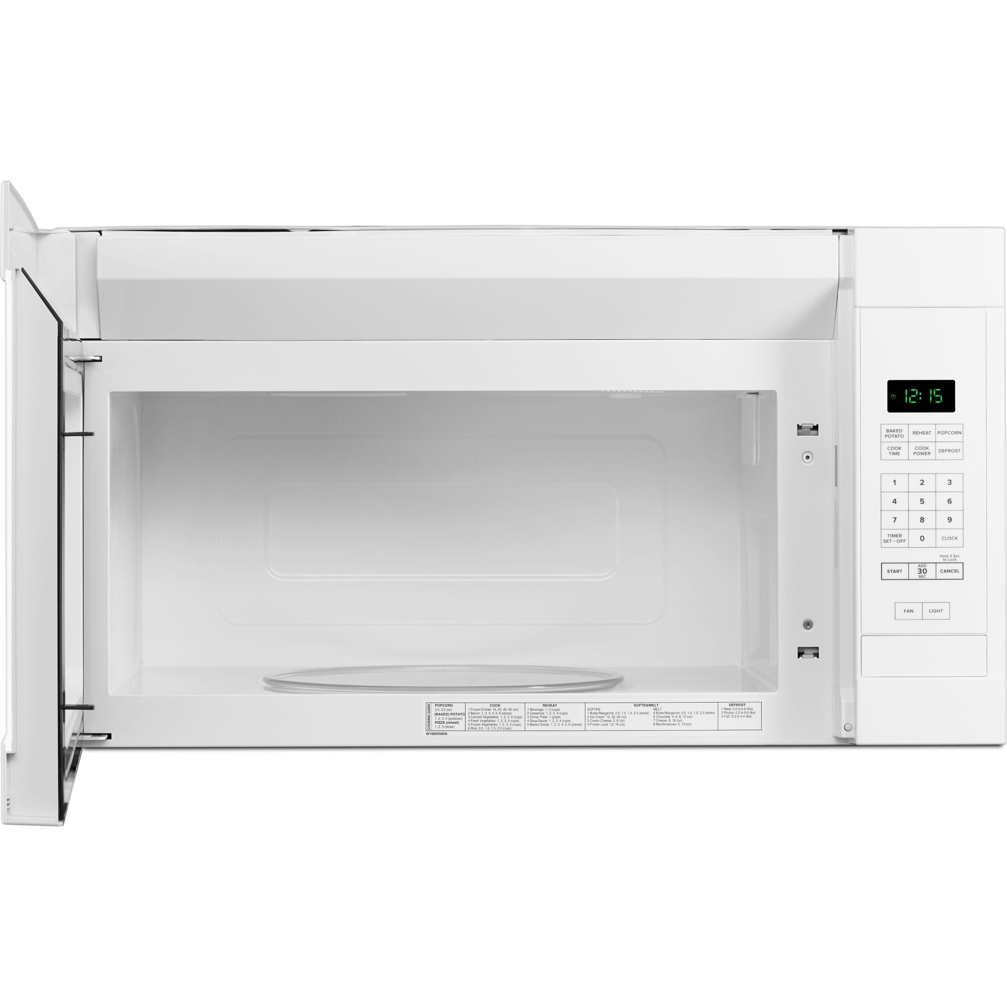 Amana YAMV2307PFW Over the Range Microwave - 1.6 cu. ft. White Built-in Microwave Oven with 1000W Cooking Power & Exhaust Fan - Perfect for Kitchen Remodeling & Space-Saving Installation