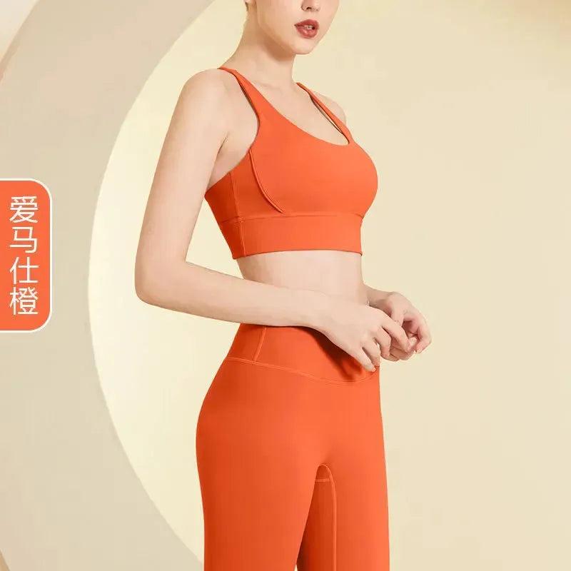 2Pcs Seamless Yoga Set for Women - Gym Fitness Clothing, Sports Bra & High Waist Workout Leggings - Perfect for Yoga, Pilates, Running & Gym Training