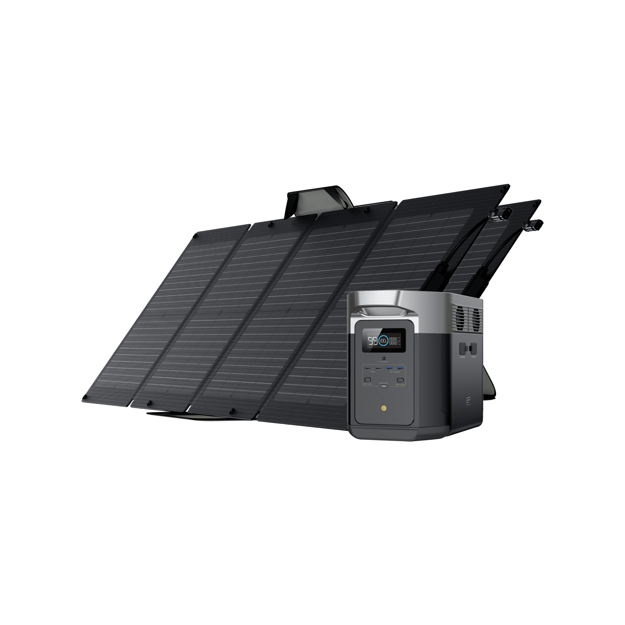 EcoFlow DELTA Max Solar Generator (PV110W) - Portable Power Station for Camping, Emergencies & Off-Grid Living | 2000W Output, Solar Charging, Eco-Friendly Energy Solution