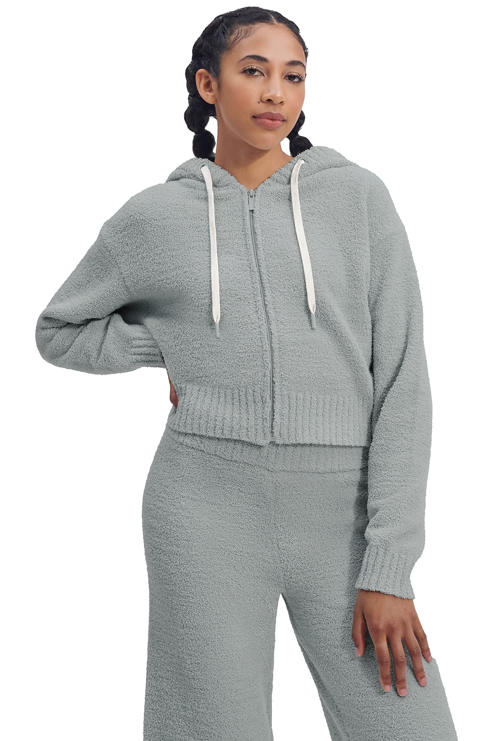 UGG Women's Hana Zip Hoodie Sweatshirt - Cozy Fleece Pullover with Front Pockets | Perfect for Casual Wear, Lounging at Home & Outdoor Activities