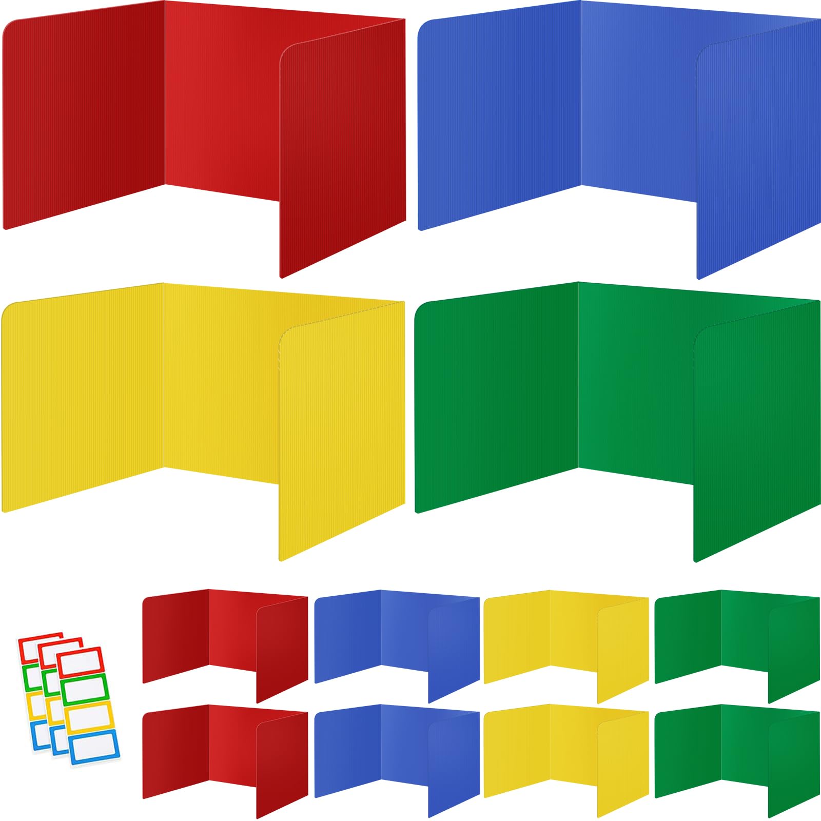 12 Pack Plastic Study Carrel Dividers - Sturdy, Waterproof & Easy to Clean Desk Privacy Shields for Students | Colorful Classroom Dividers for School & Teacher Supplies | Perfect for Test Taking, Focused Learning & Quiet Study Areas