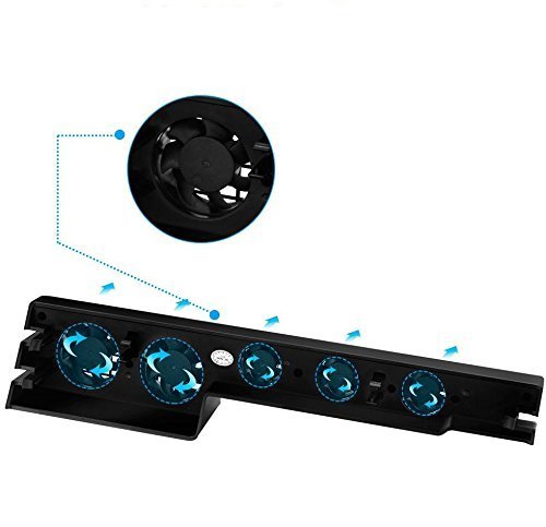 VOIMAKAS PS4 Pro Cooling Fan with 5 Turbo Fans - USB External Cooler for Sony PlayStation 4 Pro Console - Auto Air Circulation Cooling System (Not Compatible with PS4/PS4 Slim) - Perfect for Long Gaming Sessions & Overheating Protection
