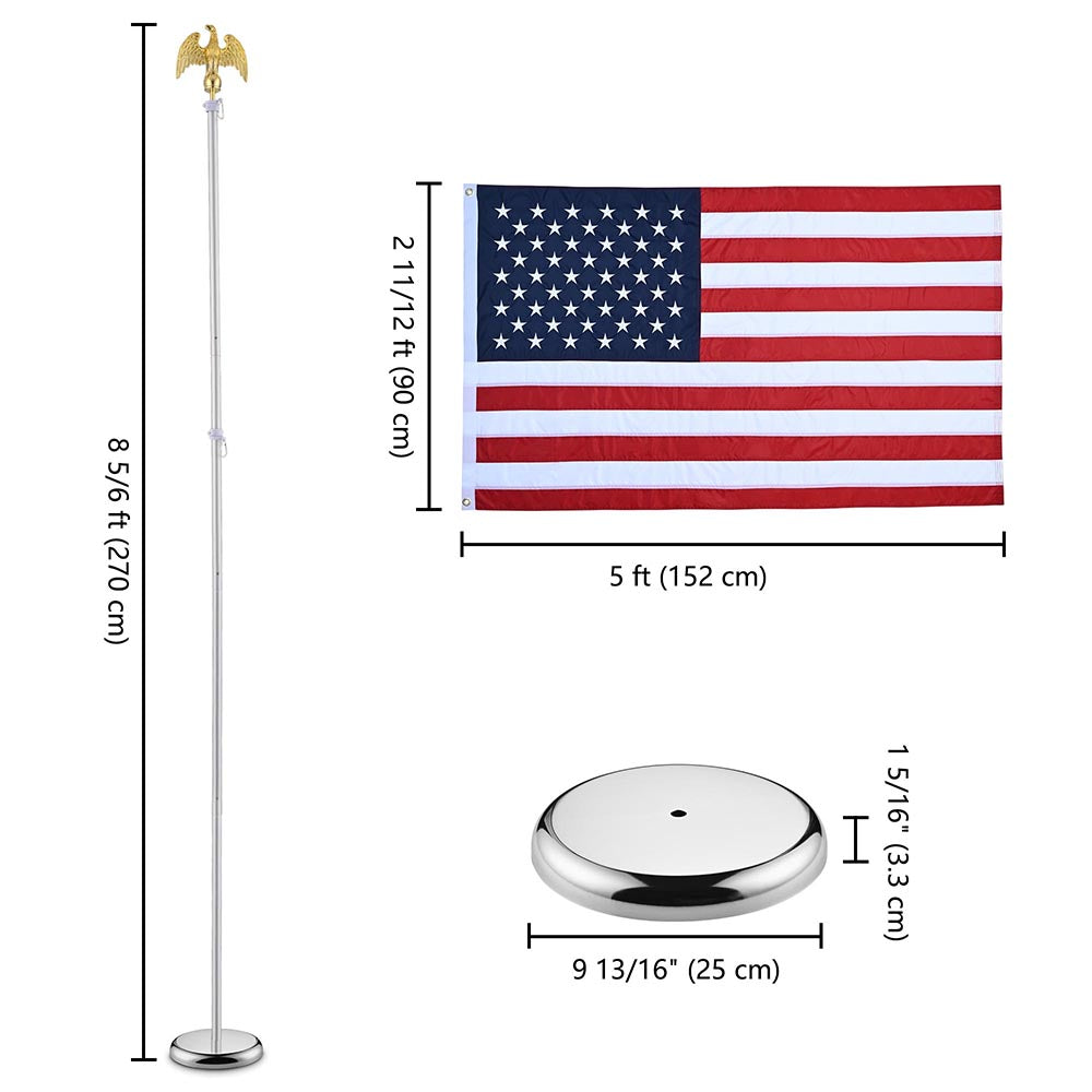 Silver Pole Base+Eagle