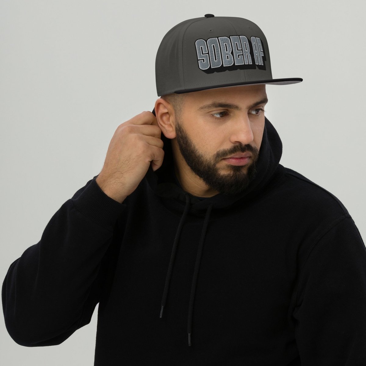 SOBER AF High Profile Snapback Hat - Adjustable Dad Hat for Men & Women - Trendy Streetwear Cap for Casual, Hip Hop, and Urban Fashion