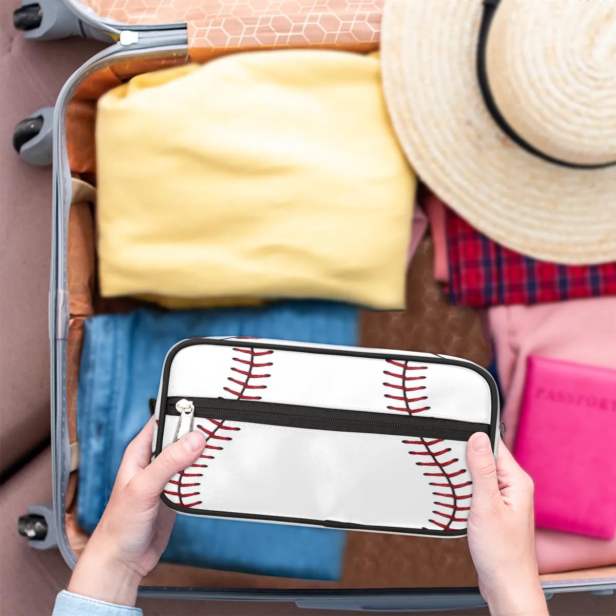 Waterproof Hanging Toiletry Bag for Men & Boys - Baseball Design Travel Cosmetic Organizer, TSA Approved Dopp Kit for Shaving & Makeup | Perfect for Gym, Camping, Business Trips & Bathroom Storage