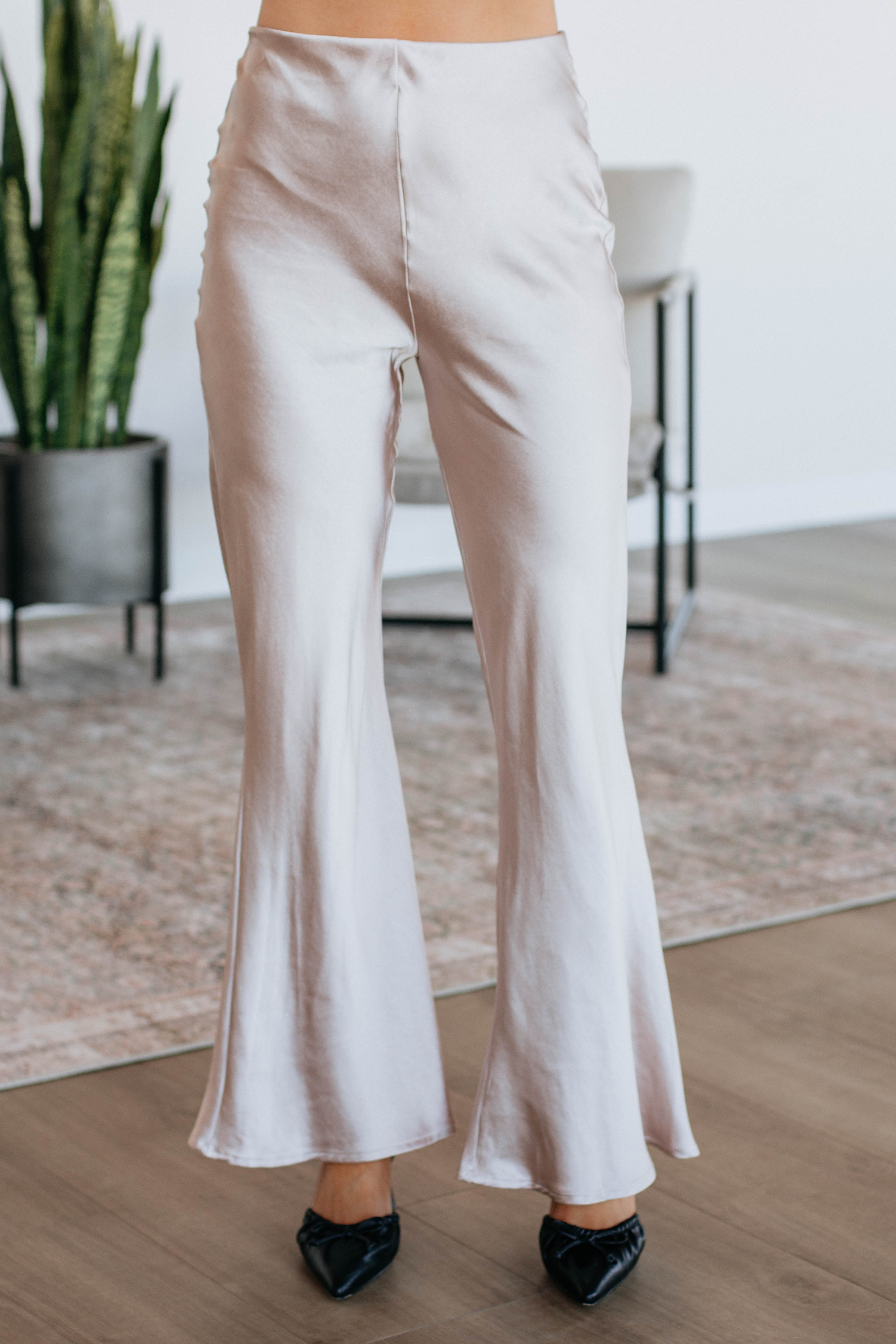Getting Glam High-Waisted Pink Gloss Pants - Trendy Women's Fashion for Parties, Night Out & Special Occasions