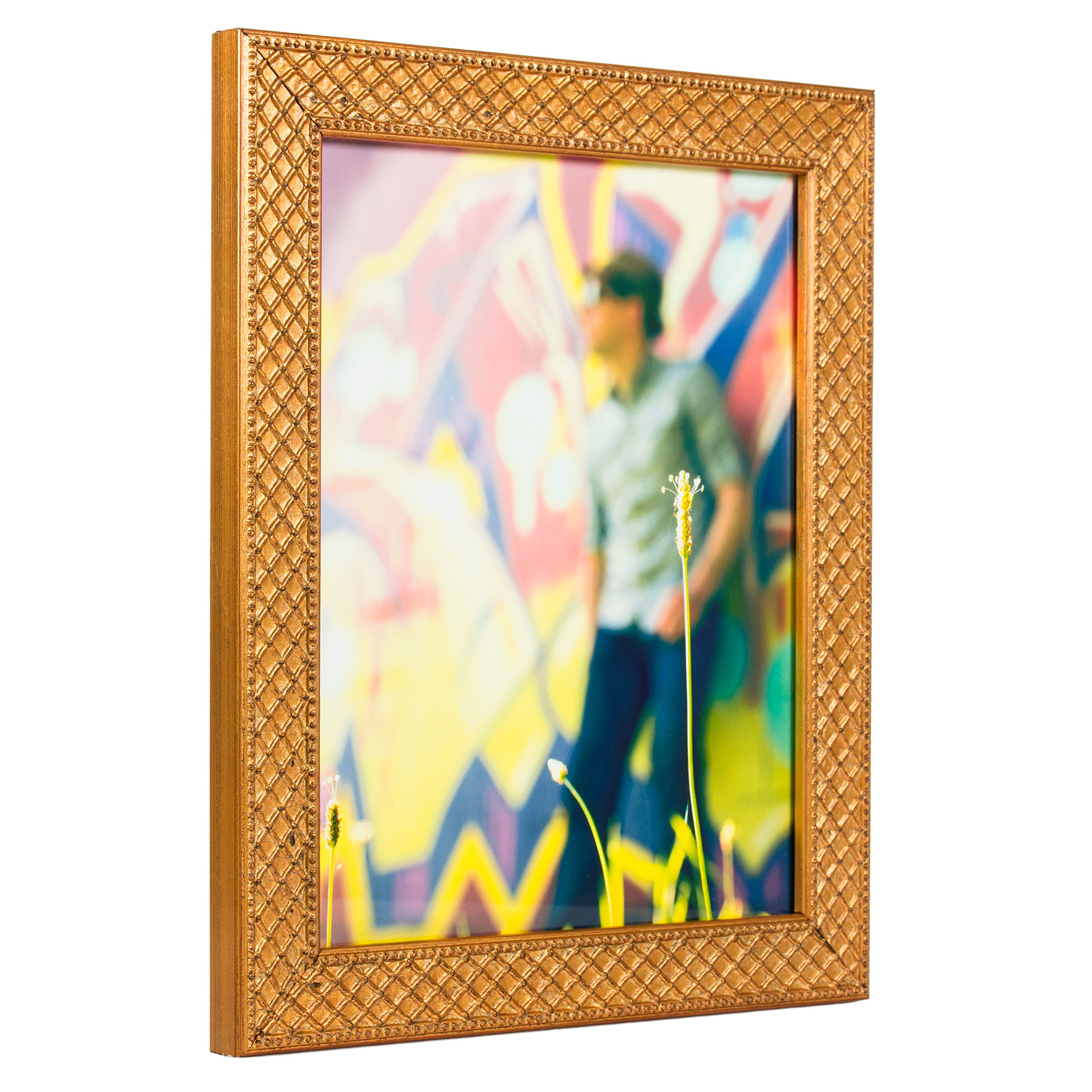 Craig Frames Lenox - Antique Gold Solid Wood Picture Frame 4x6 Inches - Perfect for Displaying Family Photos, Artwork & Memories in Living Room, Bedroom or Office