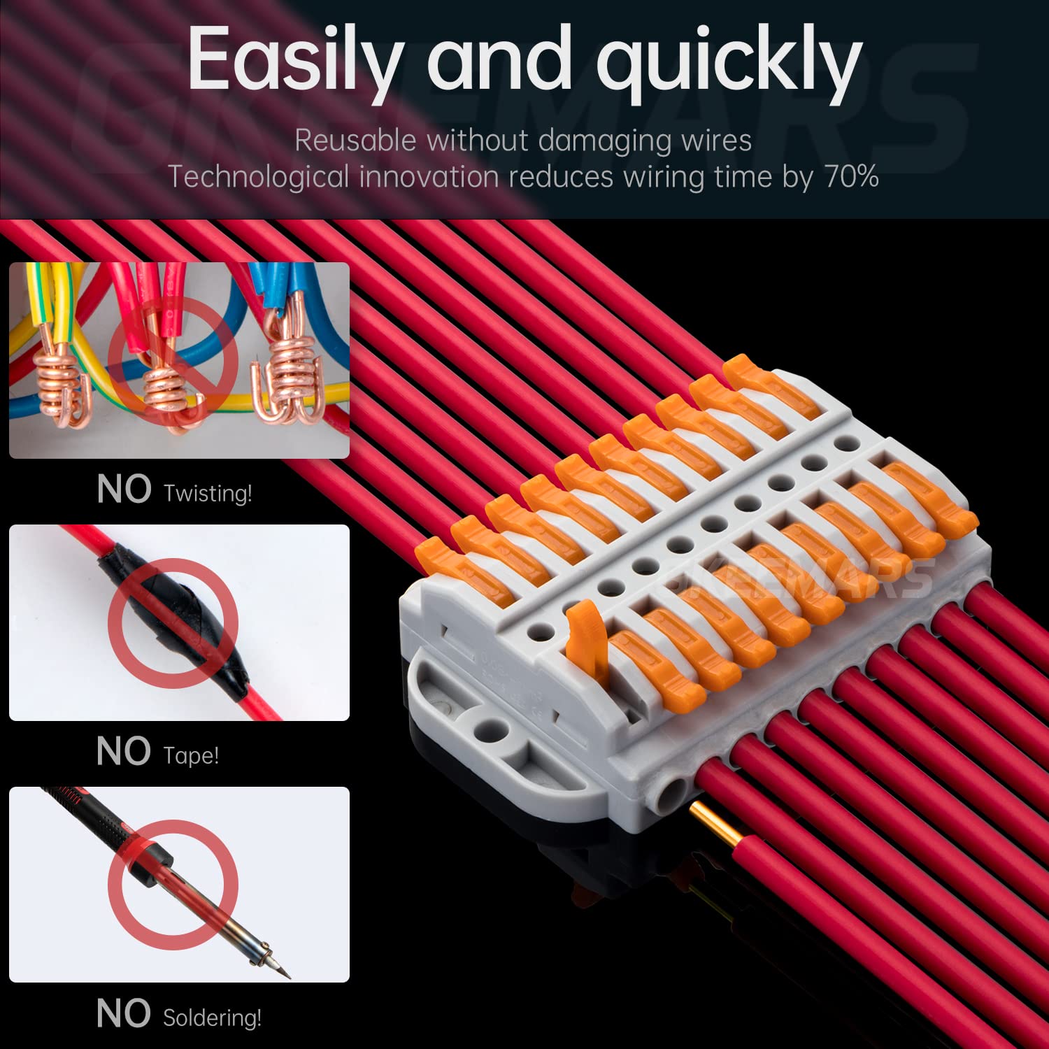 GKEEMARS 4PCS Lever Wire Connectors - 10 Conductor Electrical Splicing Connectors for 28-12 AWG Wires | Quick Connect for Home Wiring, DIY Projects & Circuit Repairs