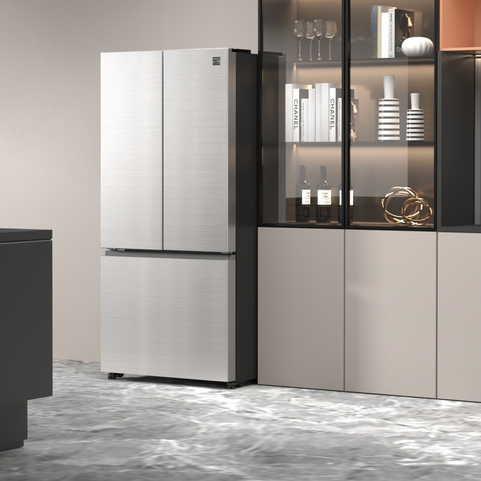 Kenmore 32.3 Inch 18 Cu Ft Counter Depth French Door Refrigerator with Energy Star - Perfect for Modern Kitchens and Open Floor Plans