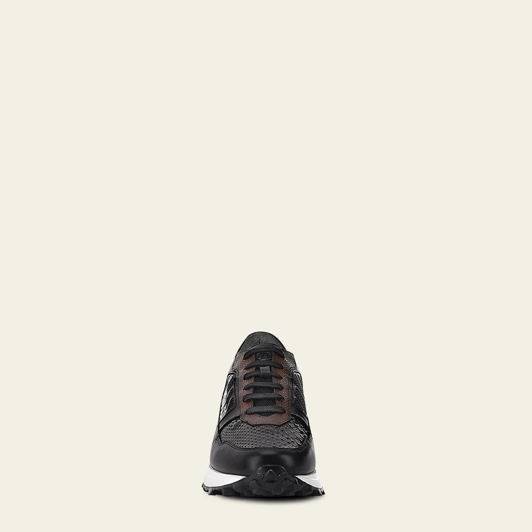 Franco Cuadra Men's Gray Casual Python Skin Sneakers - Stylish & Comfortable for Everyday Wear, Street Fashion & Outdoor Activities