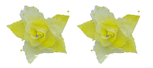 Baal Hair Clips for Girls - 2 Pack Yellow & White Hairpins for Baby & Toddler Hairstyles - Perfect for School, Parties & Daily Hair Accessories (Model 6)