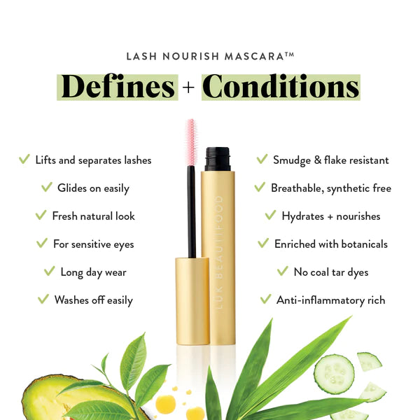 Lash Nourish Mascara - Volumizing & Lengthening Black Brown (Espresso) for Natural Eye Makeup - Perfect for Daytime, Night Out & Special Occasions