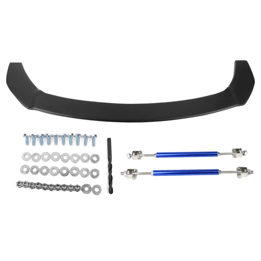 IKON MOTORSPORTS Front Splitter Lip & Rods for 2018-2019 Toyota C-HR - Matte Black Polypropylene Body Kit, Air Dam Chin Spoiler with Blue Support Rods | Aggressive Styling & Improved Aerodynamics for Street Racing & Car Shows