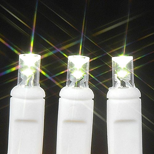 50 LED Twinkle Christmas Mini Lights - 25ft Outdoor Fairy String Lights for Wedding, Party & Home Decor - Warm White & White - Non-Connectable - Weatherproof for Patio, Garden & Indoor Use