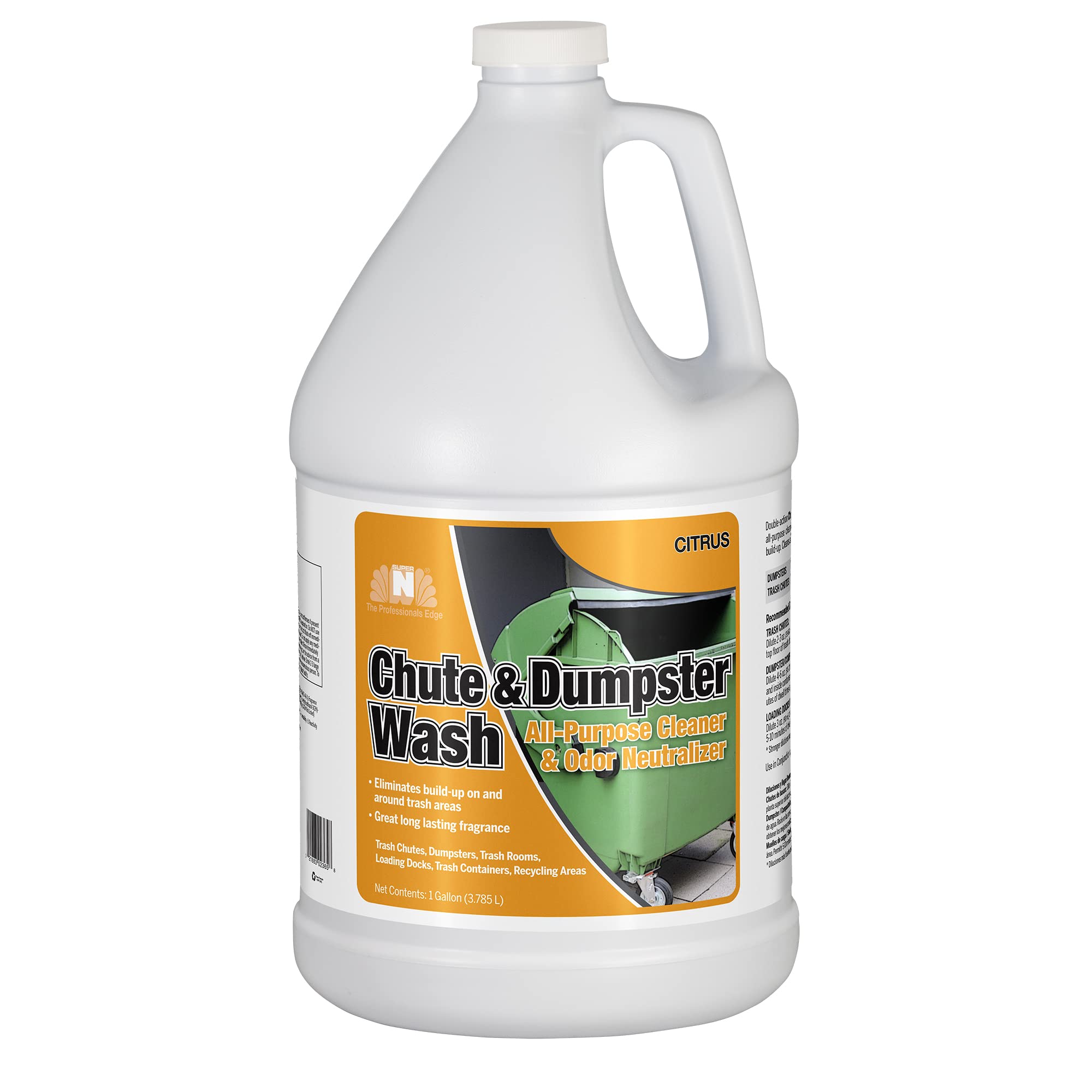 Nilodor Chute and Dumpster Wash All-Purpose Cleaner Concentrate - 1 Gallon (128 DMP) - Powerful Degreaser for Commercial Trash Bins, Waste Containers & Industrial Cleaning