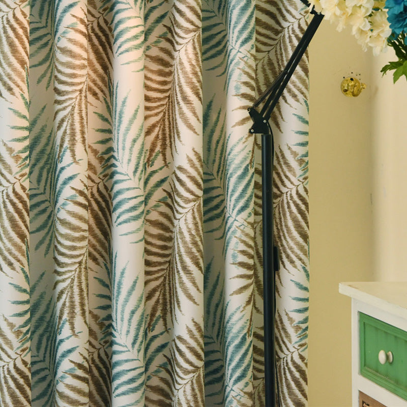 Valerie Color Blocking Rustic Botanical Blackout Custom Curtains - Thermal Insulated Window Drapes for Living Room, Bedroom & Nursery