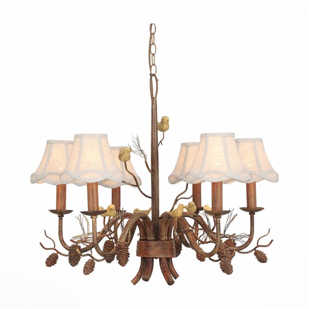 6-Light Rustic Chandelier for Bedroom, Kitchen & Dining