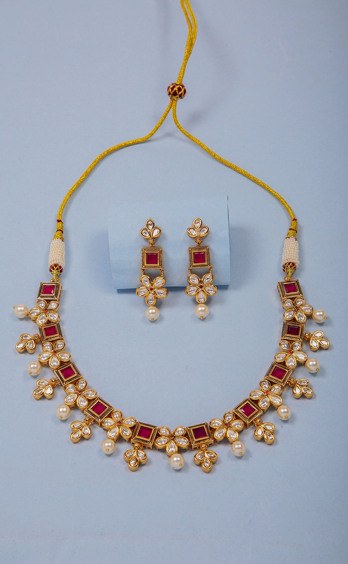 Stunning Gold Plated Royal Kundan Bridal Necklace Set (D1103) – Perfect for Weddings, Indian Festivals & Special Occasions