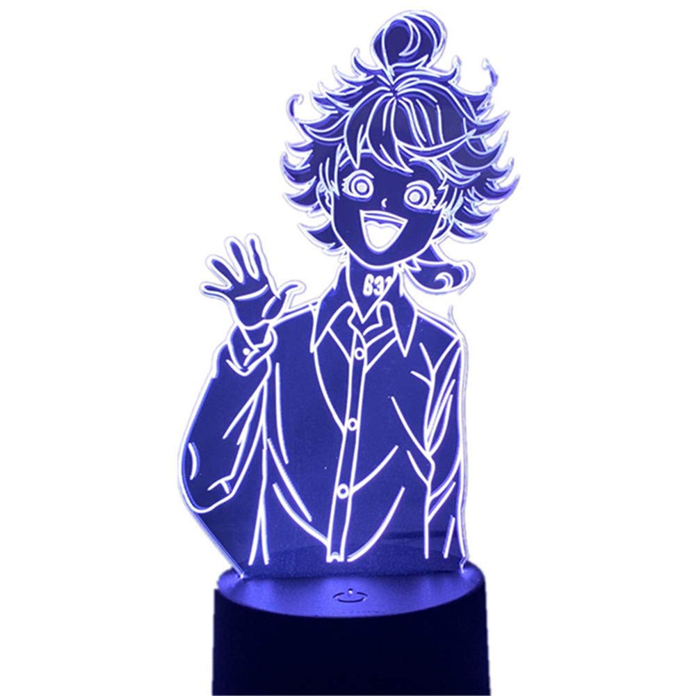 The Promised Neverland Emma LED Night Light - Anime Manga Figure Lamp for Kids Bedroom, Desk, Nursery | Remote Control Touch Black Base | Perfect for Home Decor, Christmas Gifts & Nighttime Reading