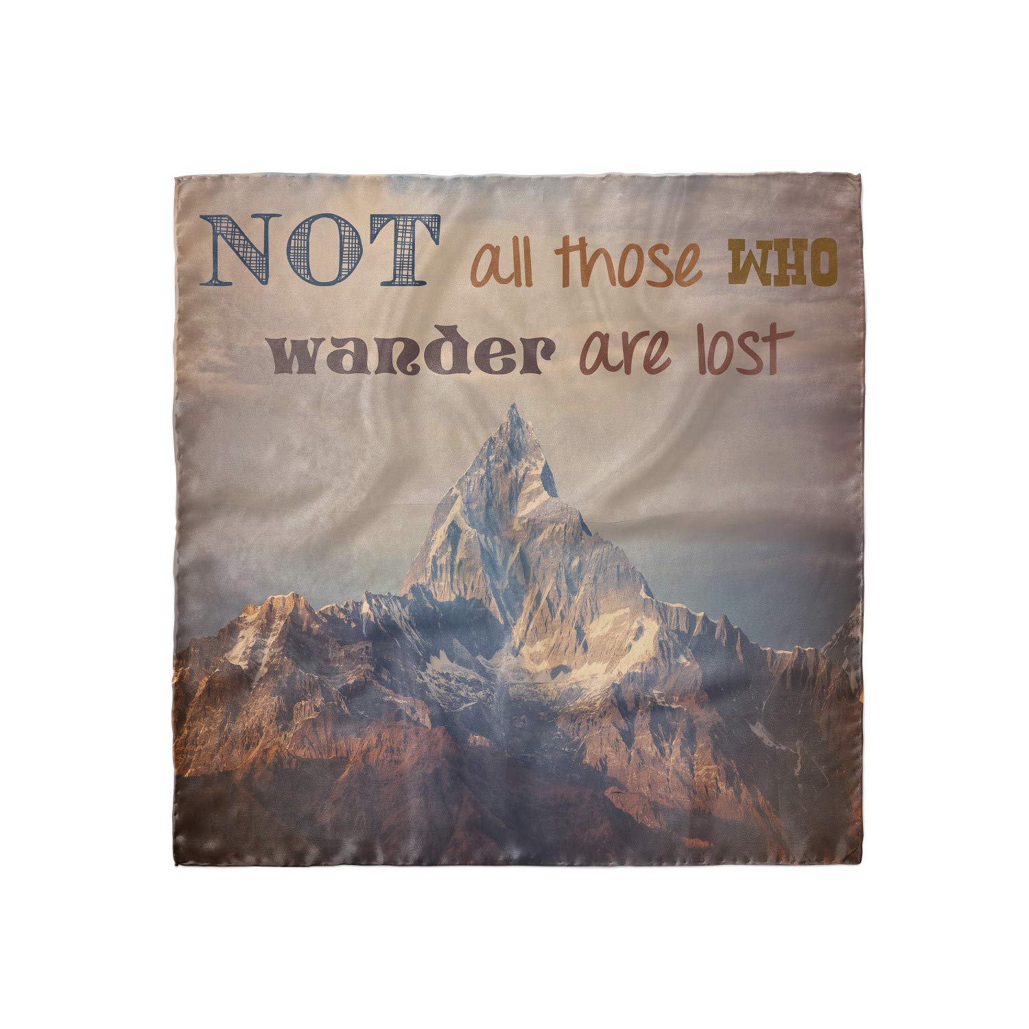 Ambesonne Inspirational Quote Headscarf - Floral Landscape Photography Hijab Scarf for Women - Perfect for Daily Wear, Prayer, and Special Occasions