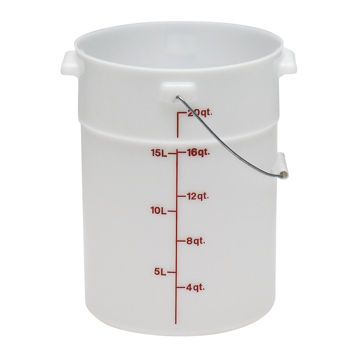 Cambro PWB22148 White 22-Quart Pail with Bail Handle - Durable Food Storage Container for Restaurants, Catering & Bulk Food Prep