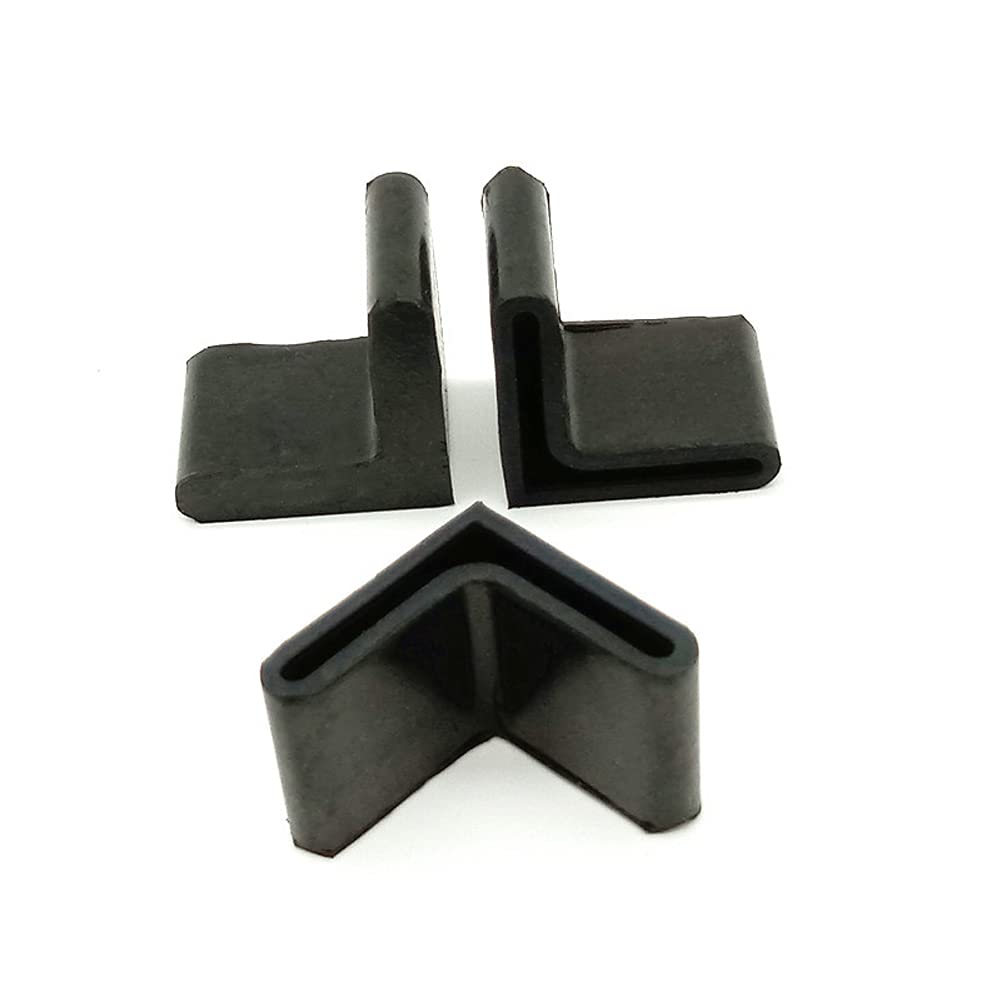 12 Pack Black L-Shaped Rubber Furniture Pads - 30mm x 30mm x 3mm Angle Iron Protectors for Chairs, Tables & Cabinets - Non-Slip Floor Protectors & Noise Reducers for Home & Office Furniture