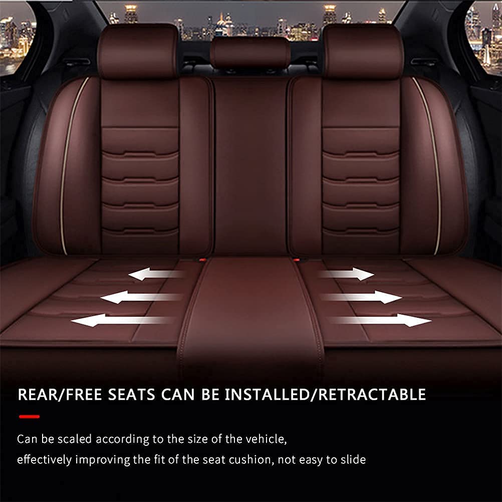 Luxury PU Leather Front & Rear Seat Covers for Dodge 300 & 300C - Comfortable, Durable & Wear-Resistant Brown Car Seat Protectors for Enhanced Driving Experience