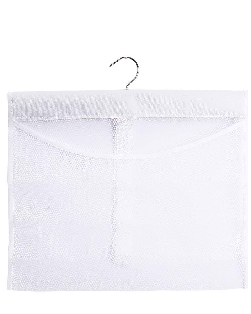 ALYER Hanging Mesh Shower Organizer for Shampoo, Conditioner & Bath Toys - 34oz/1000ml Capacity, Colorful Storage Pockets, Space-Saving Tandem Design (White) - Perfect for Bathroom, Closet & Small Space Organization