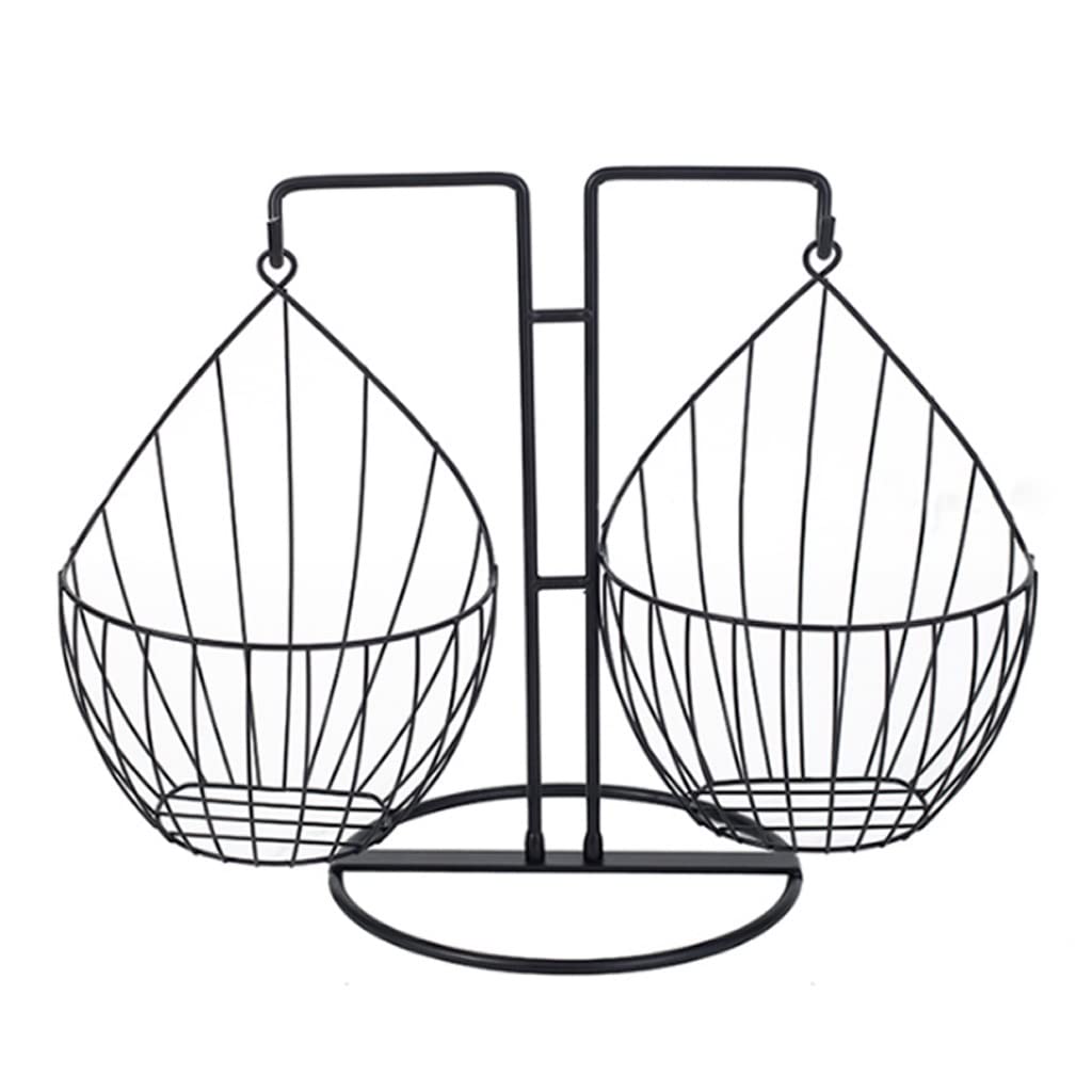 Stainless Steel Detachable Fruit Bowl with Banana Hanger - Countertop Fruit Basket Organizer for Kitchen, Dining Table, Office Snack Storage (Black) - Perfect for Fresh Fruit Display and Healthy Snacking at Home or Work