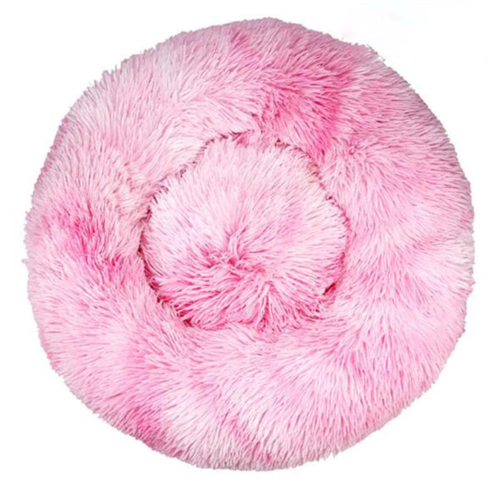 Madezz Plush Fudge Dog Bed - Ultra Soft Donut Pet Bed for Dogs & Cats, Cozy Round Basket House with Fur Lining - Perfect for Calming Anxious Pets, Bedroom & Living Room Comfort