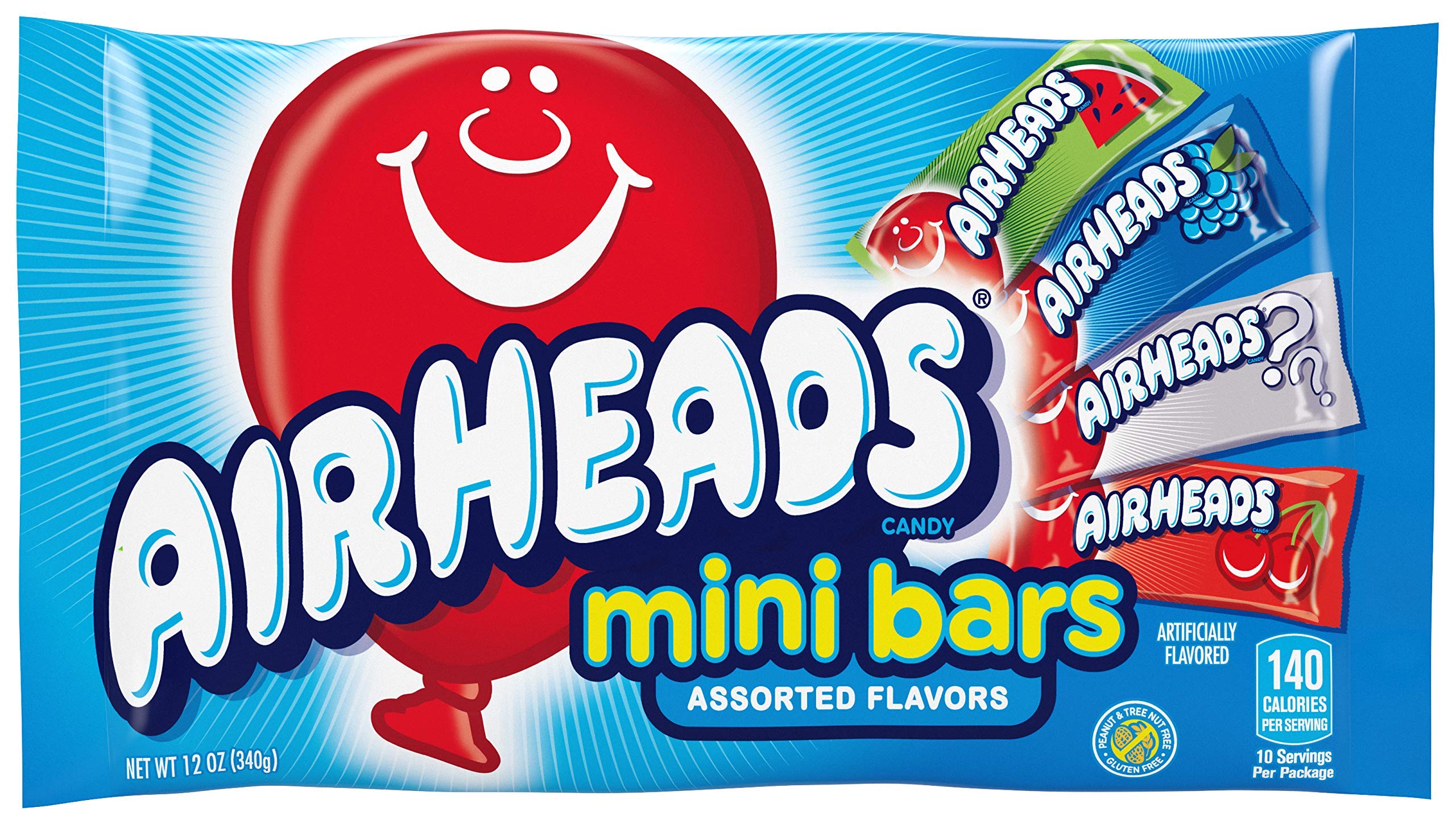 Air Heads Mini Assorted Fruit Flavored Candy - 12 Ounce Bags (Pack of 12) | Bulk Candy for Parties, Halloween Treats, Office Snacks & Movie Night