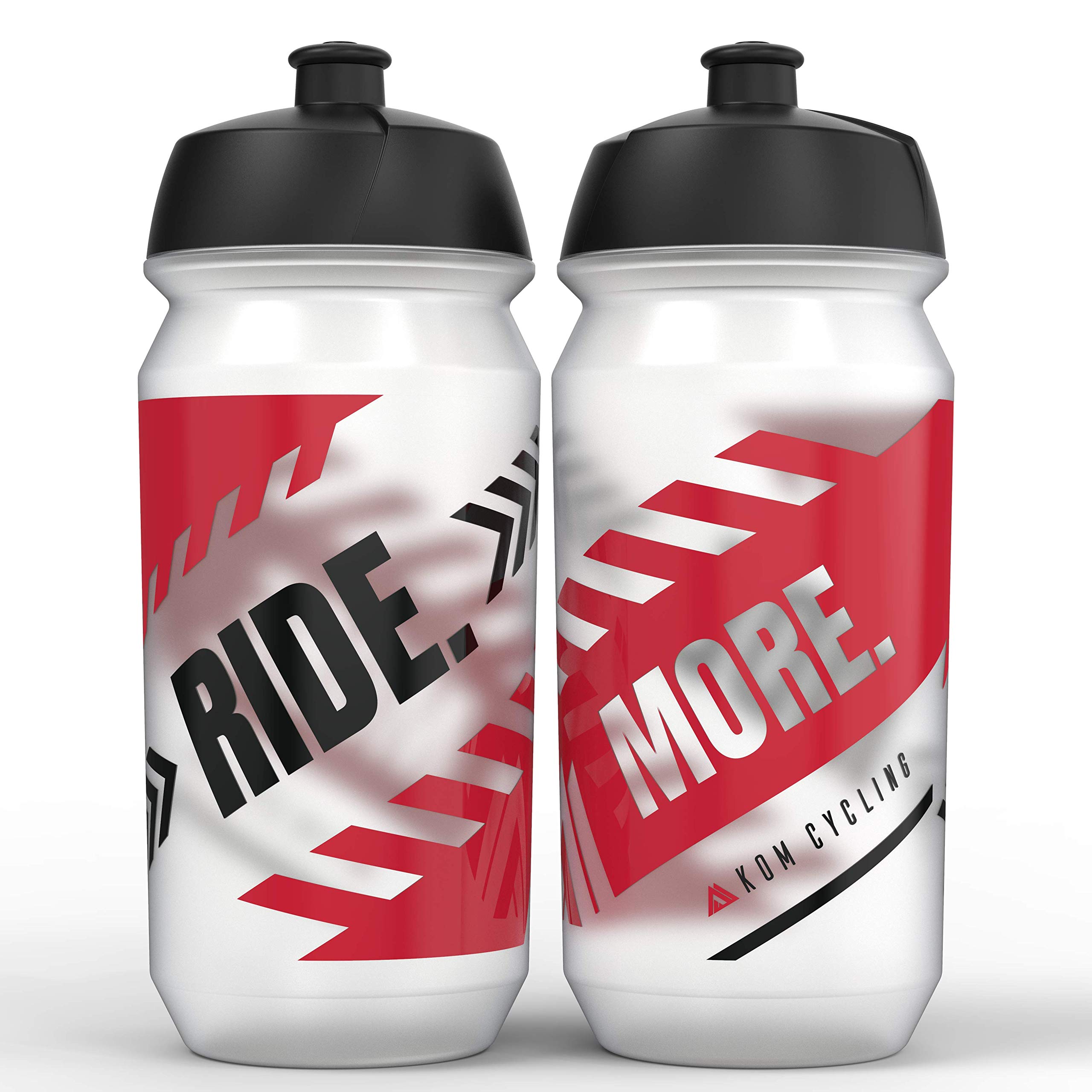 KOM 500ml Cycling Water Bottle Set (6 Pack) - Durable Bike Water Bottles for Riders & Outdoor Sports