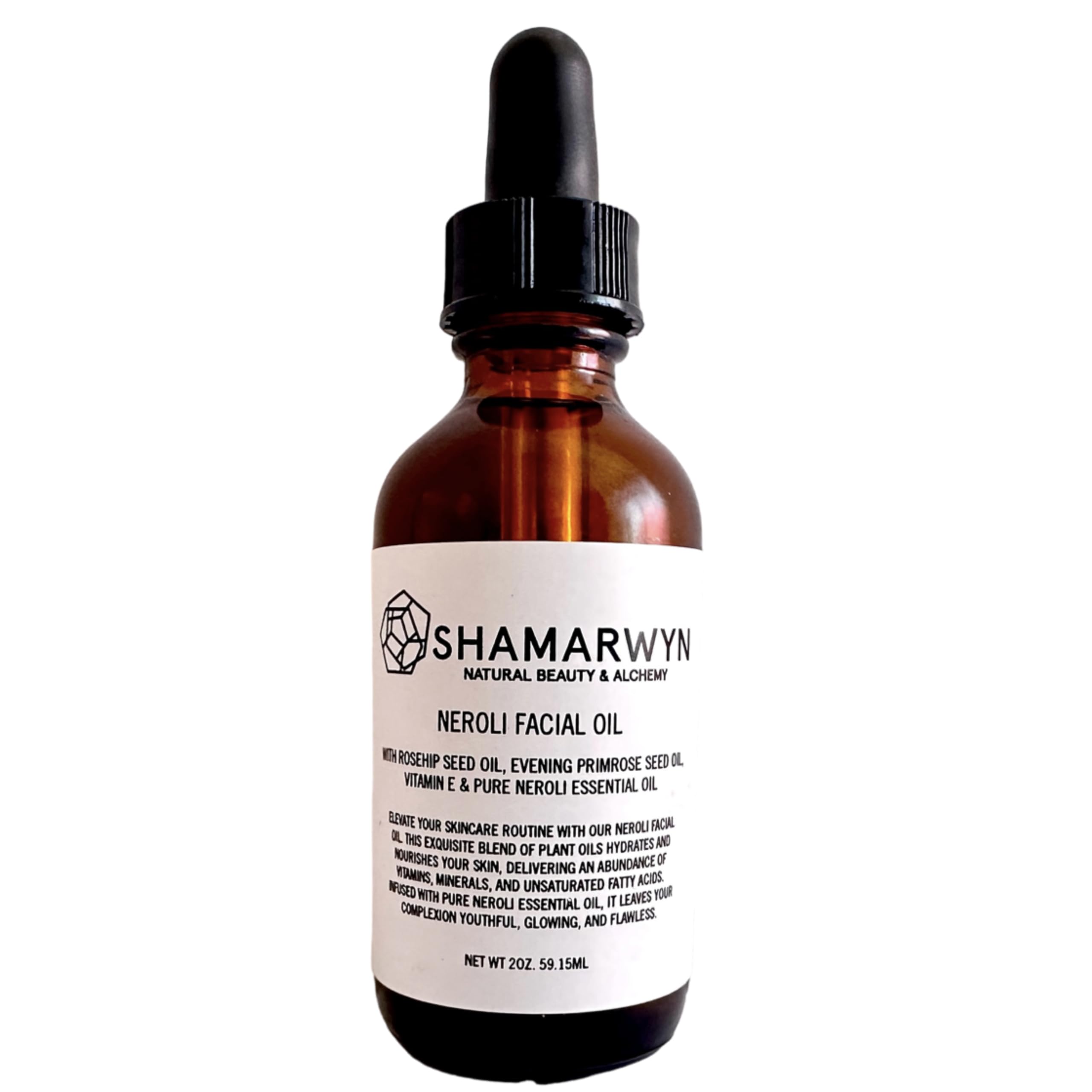 Shamarwyn Neroli Oil with Rosehip & Primrose - 2oz Natural Skincare Blend for Face, Body & Hair Care - Organic Aromatherapy Essential Oil for Relaxation & Glowing Skin