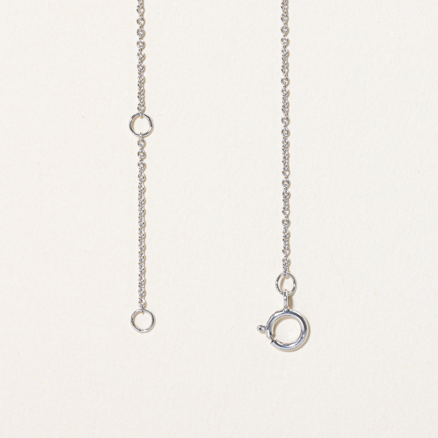 10k White Gold Rolo Link Chain Necklace - 17