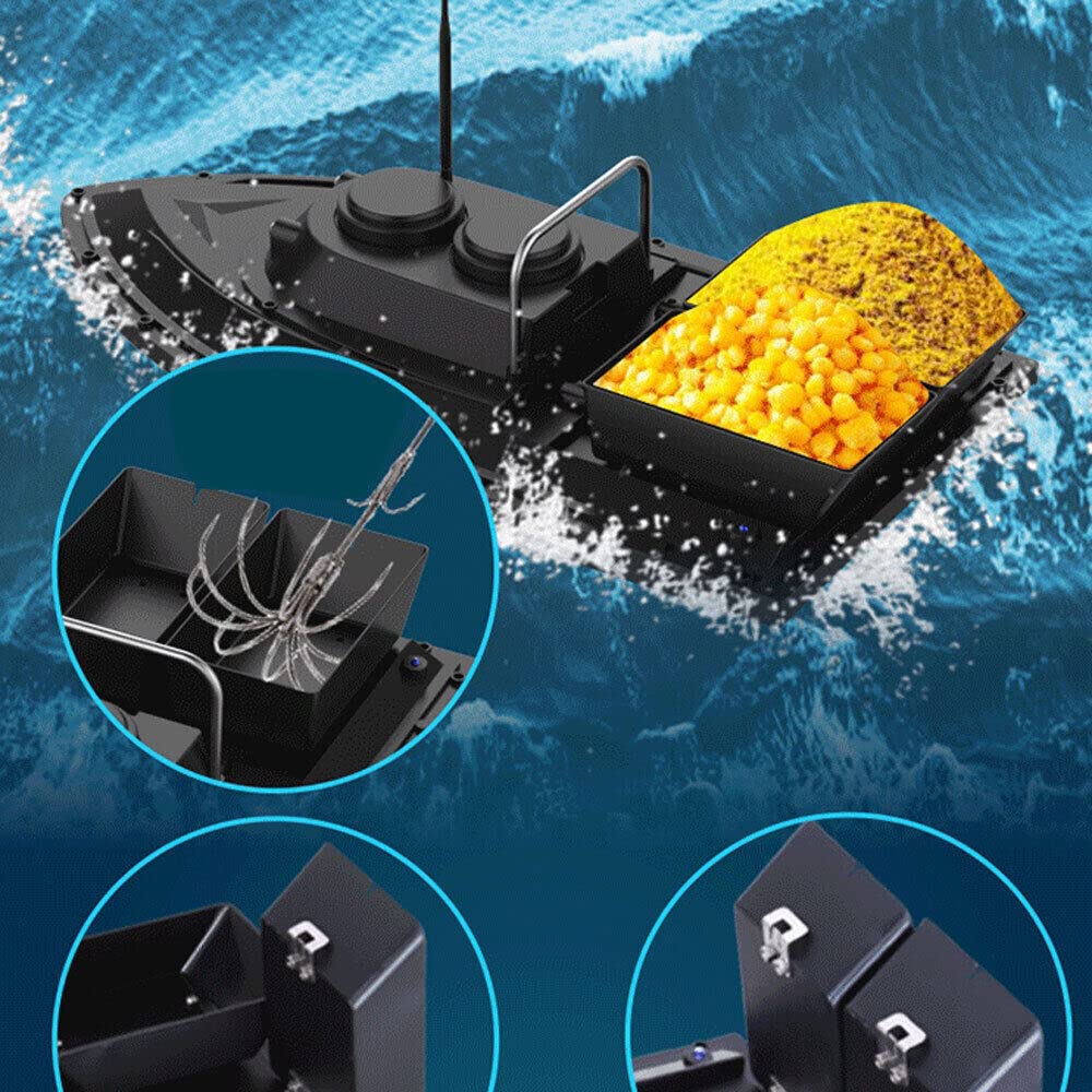 XUEMANSHOP Fishing Bait Boat with Built-in 5200mAh Battery, 500m Remote Control Auto Cruise Camouflage Bait Boat for Lakes, Ponds & Rivers - Perfect for Carp Fishing, Catfish & Freshwater Angling