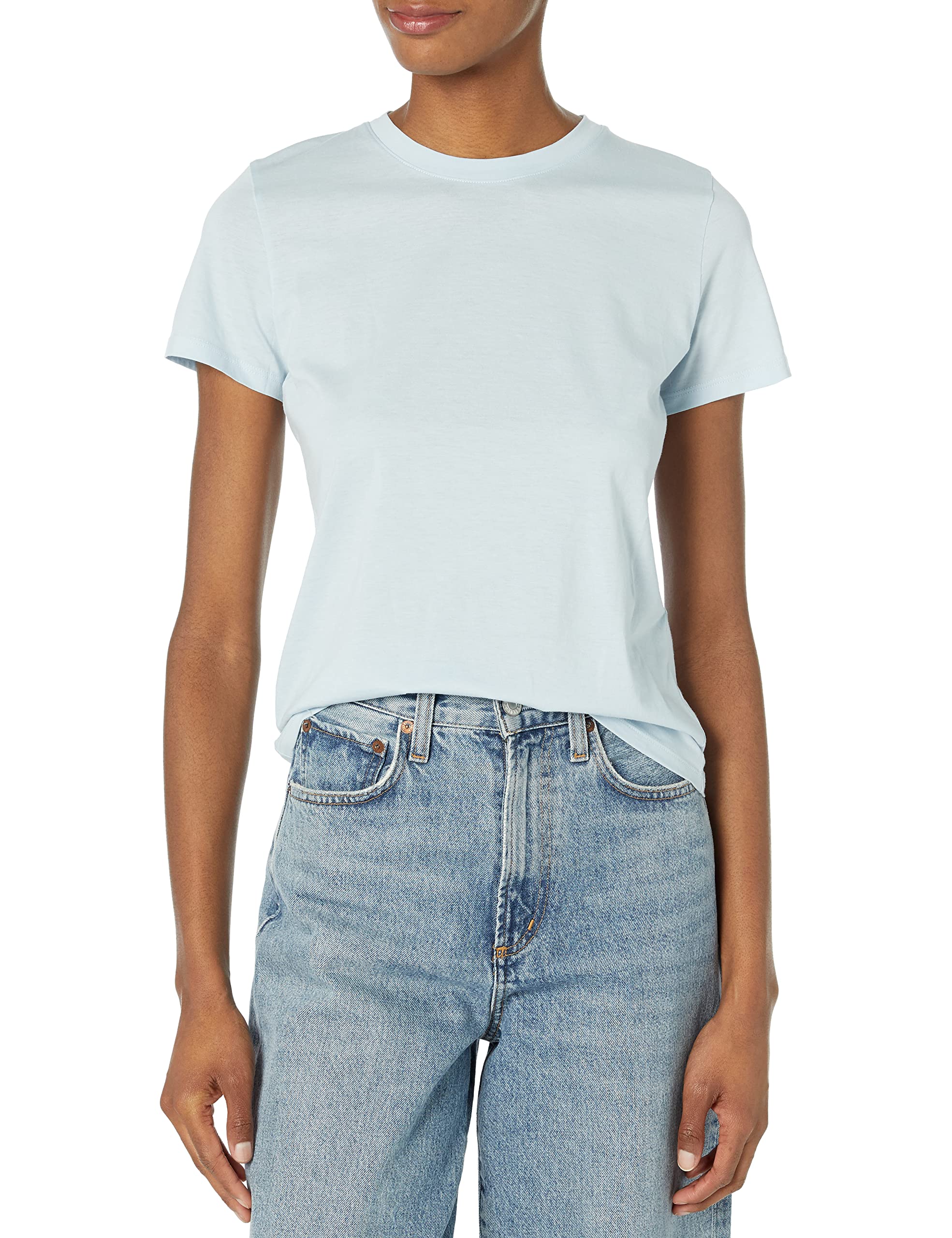 Vince Women's Essential Crew Neck T-Shirt - Soft Cotton Basic Tee for Casual Wear, Layering & Everyday Outfits