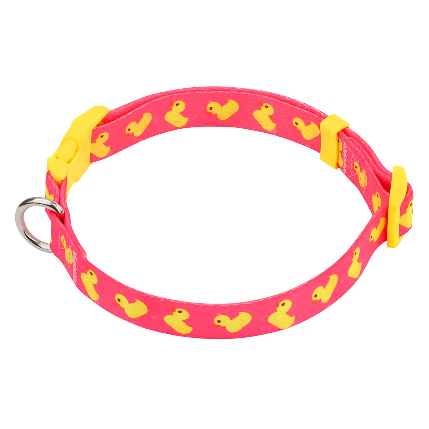 **HDE Adjustable Nylon Dog Collar - Soft & Durable Puppy Collar for Small, Medium & Large Dogs - Pink (Size M) - Perfect for Daily Walks, Training & Outdoor Adventures**