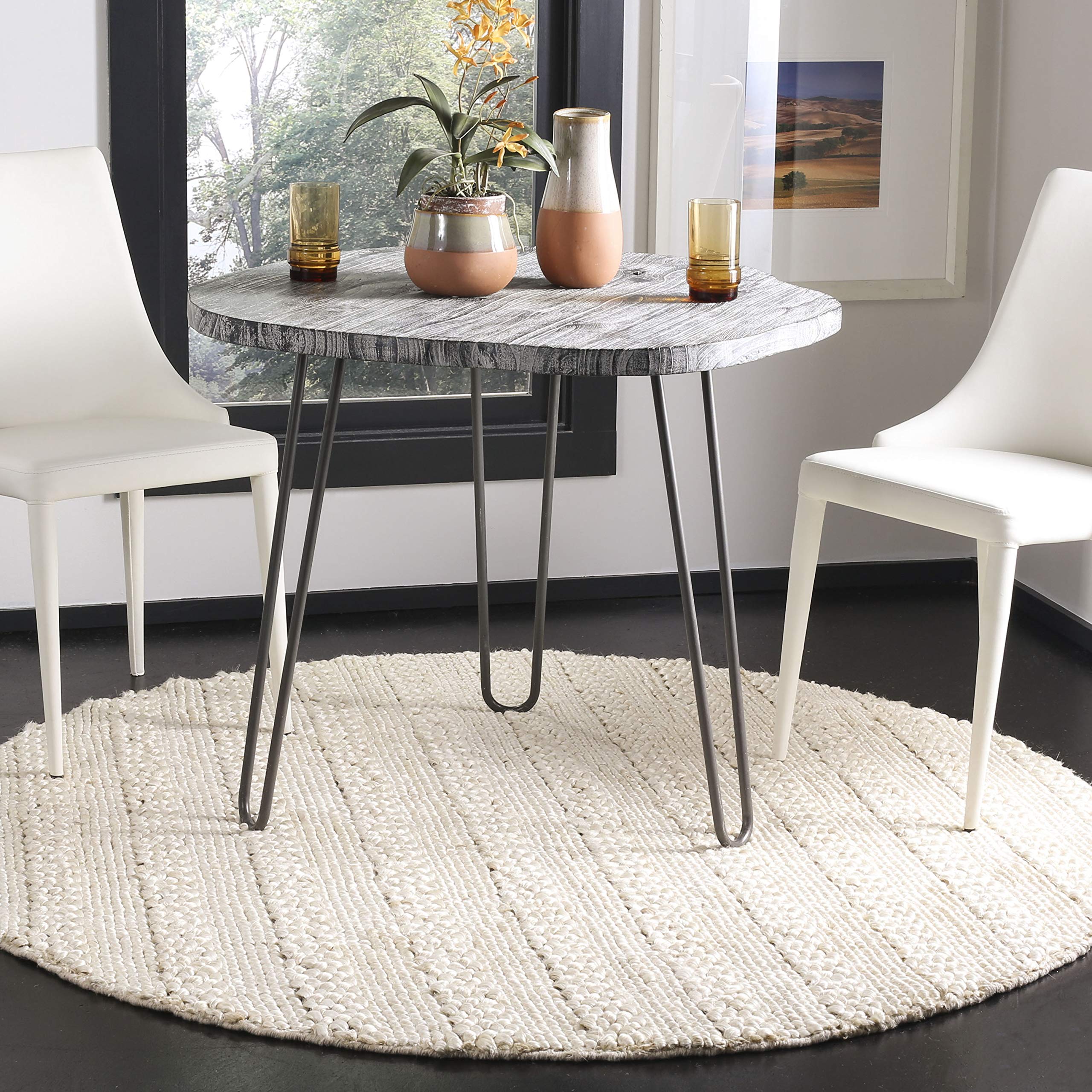 SAFAVIEH Handmade Jute Area Rug 5' Round - Natural Fiber, Rustic Farmhouse Style for Entryway, Living Room, Bedroom & Kitchen | Eco-Friendly Floor Mat for Home Decor
