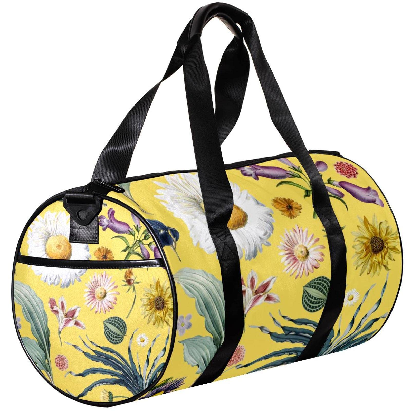 Stylish Gym Duffle Bag for Women & Men - Large Capacity Sports Workout Bag with Floral Design - Perfect for Gym, Travel, Yoga & Fitness Training