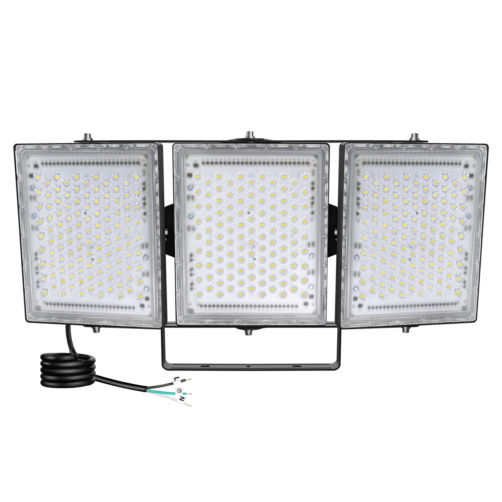 STASUN 600W LED Flood Light Outdoor, 60000LM Super Bright, IP66 Waterproof, 6000K Daylight White, 3 Adjustable Heads - Perfect for Stadium Lighting, Arena, Backyard, Street & Parking Lot Security Lighting