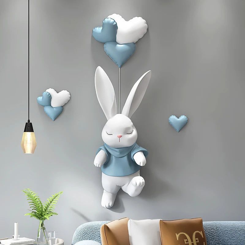 Cute Bunny Wall Hanging Decor for Nursery & Kids Room - Adorable Rabbit Themed Nursery Decor for Baby Girls & Boys - Perfect for Baby Showers, Birthday Gifts & Nursery Wall Art