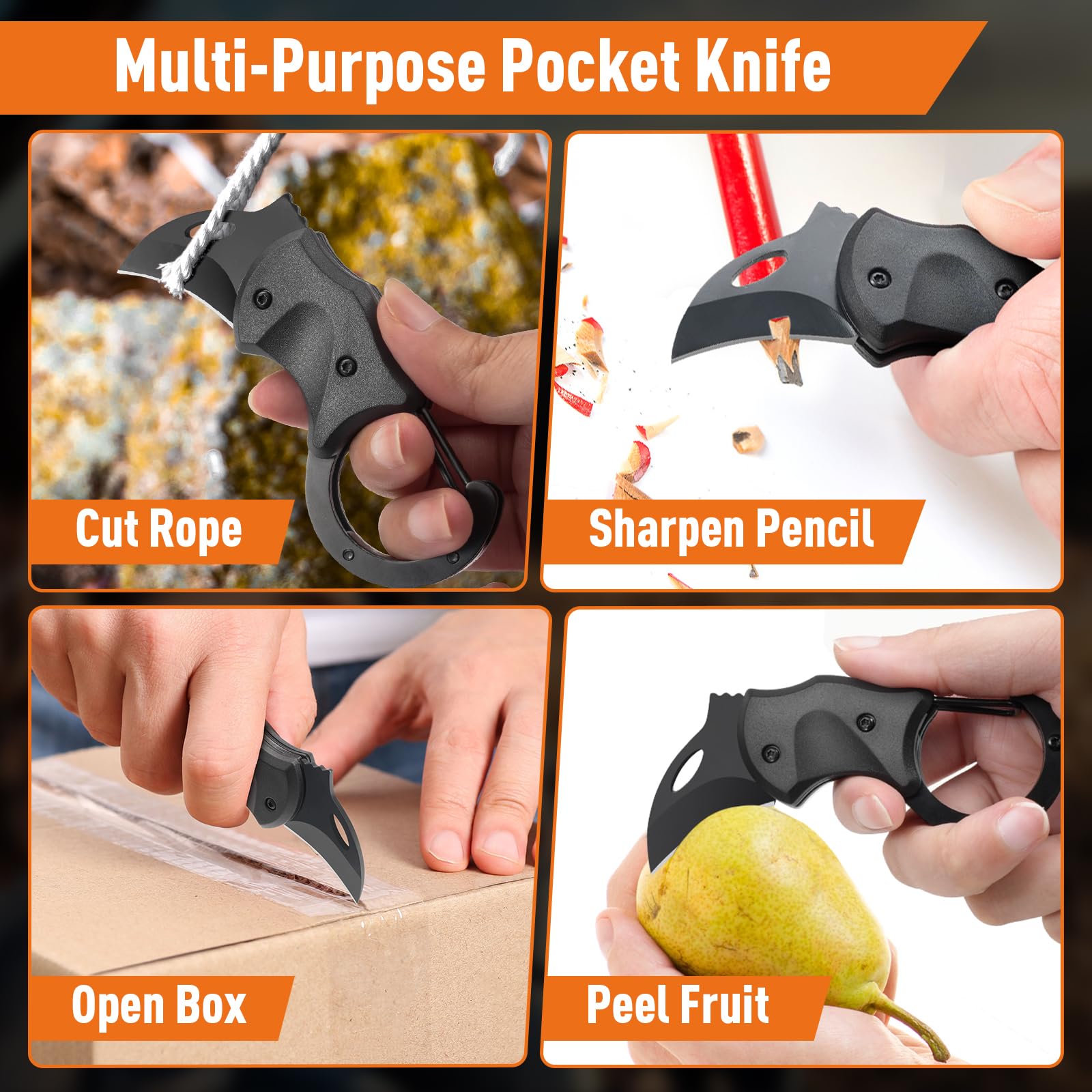ZOOI Men's Pocket Knife Keychain - Best EDC Box Cutter Gadget for Dad, Husband & Grandpa | Perfect Father's Day, Birthday Gift for Men | Everyday Carry, Camping, Hiking & DIY Projects